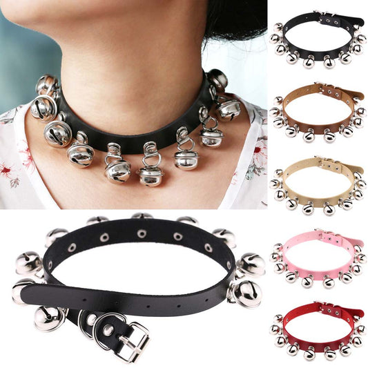 Punk Bell PU Leather Choker - Punk Lovers Gothic Jewelry