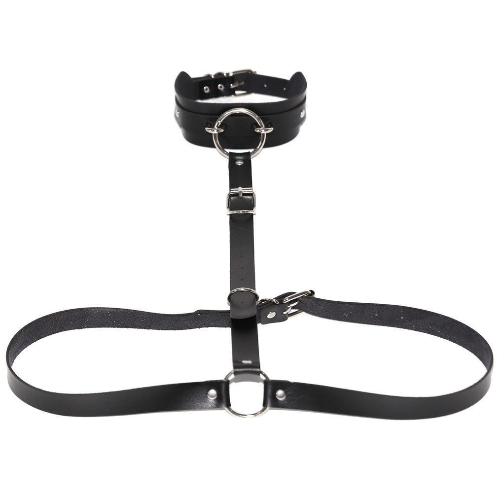 PU Leather Waist Chain Belt Choker - Black - Punk Lovers