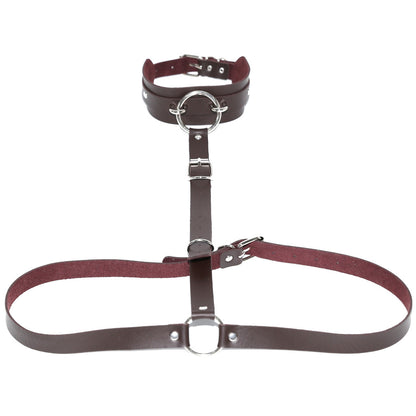 PU Leather Waist Chain Belt Choker - Deep Coffee - Punk Lovers