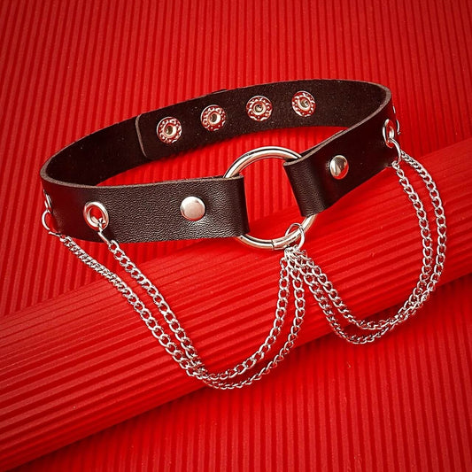 Gothic Choker with Circle Chain