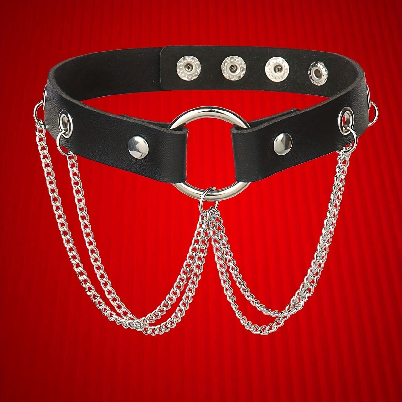 Gothic Choker with Circle Chain