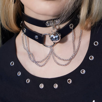 Gothic Choker with Circle Chain