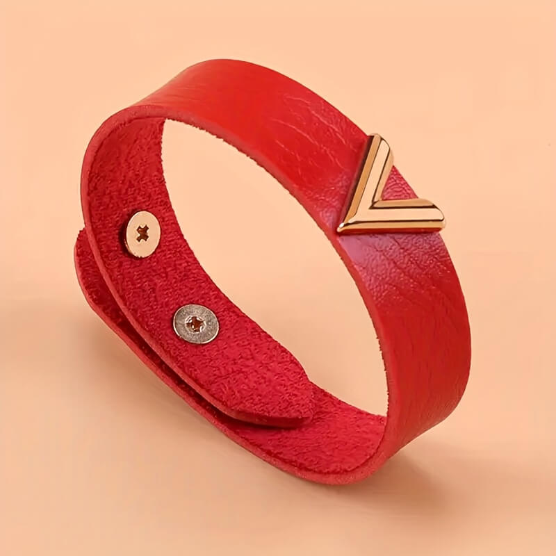 Letter V PU Leather Multicolor Bracelet