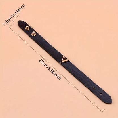 Letter V PU Leather Multicolor Bracelet