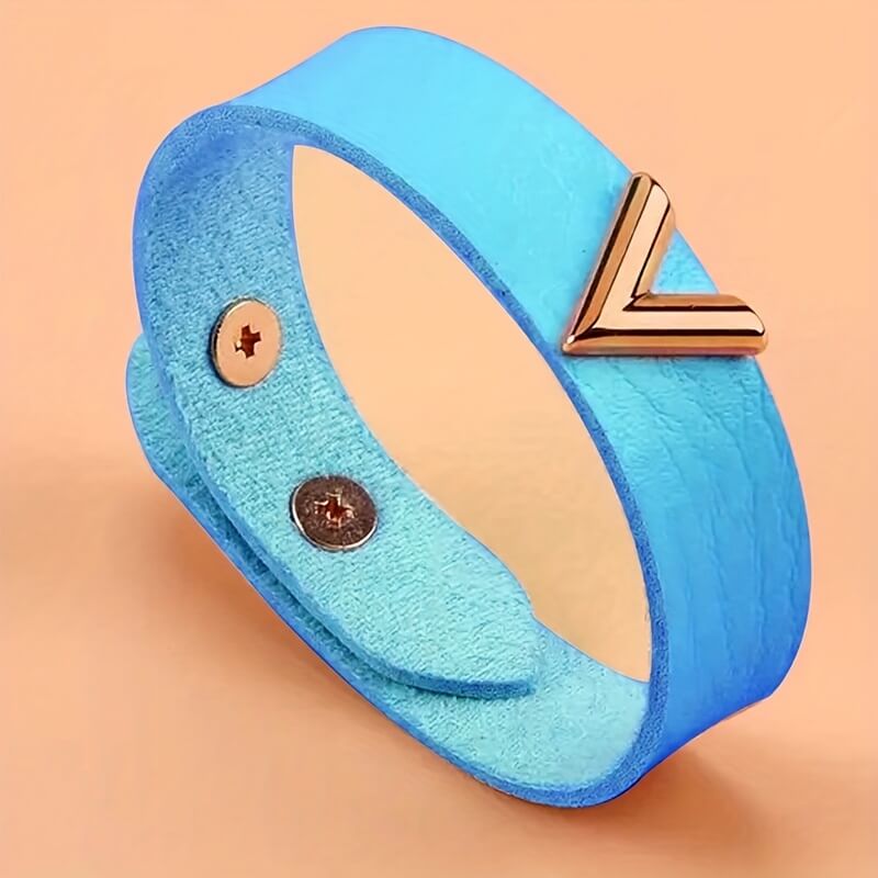 Letter V PU Leather Multicolor Bracelet