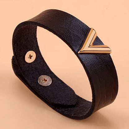Letter V PU Leather Multicolor Bracelet