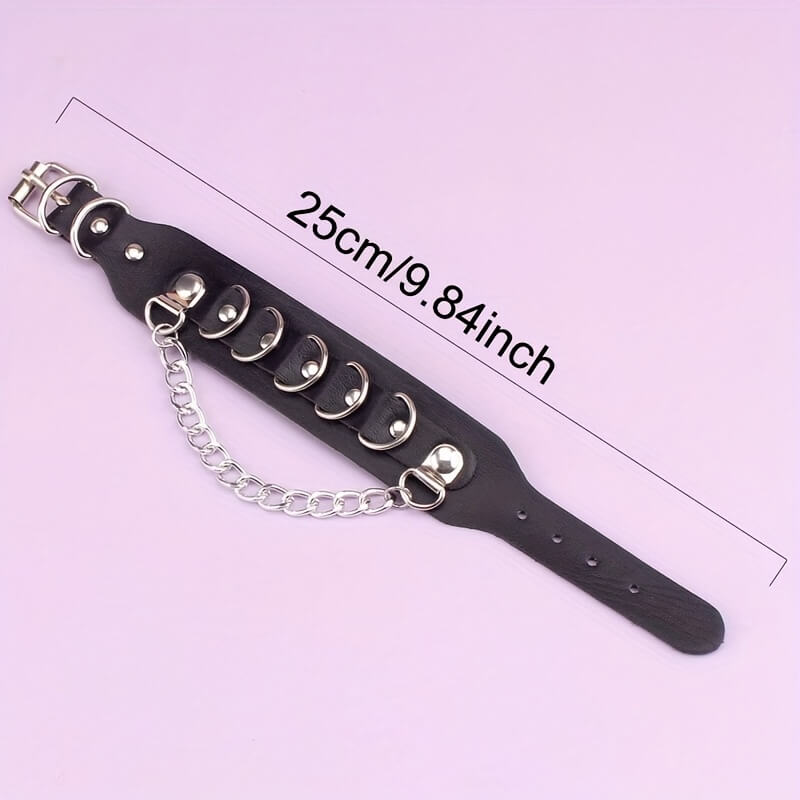 O-Ring with Chain Punk Bracelet - Punk Lovers