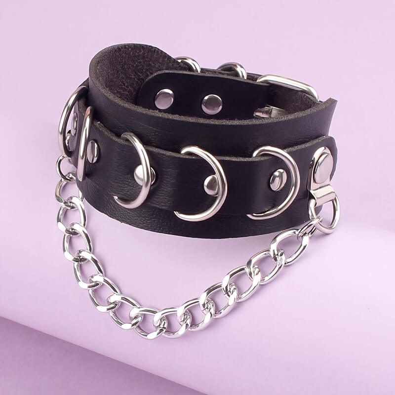 O-Ring with Chain Punk Bracelet - Punk Lovers
