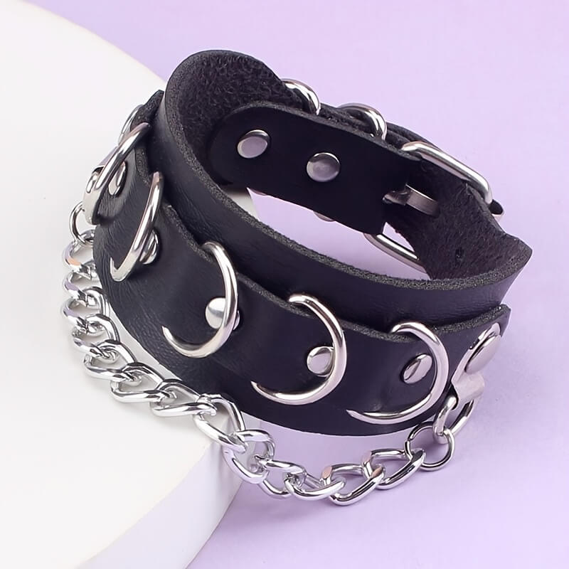 O-Ring with Chain Punk Bracelet - Punk Lovers