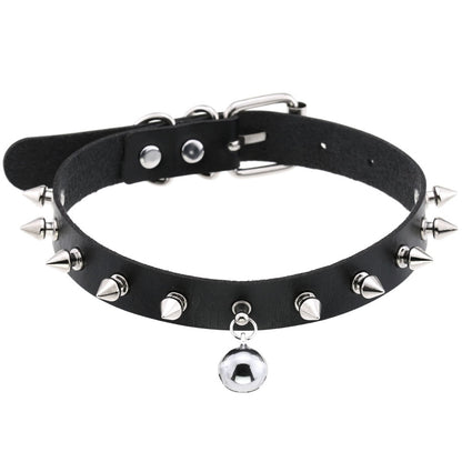Punk Rock Triple Ring Leather Choker - White | Punk Lovers