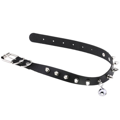 Punk Rock Triple Ring Leather Choker - Green | Punk Lovers