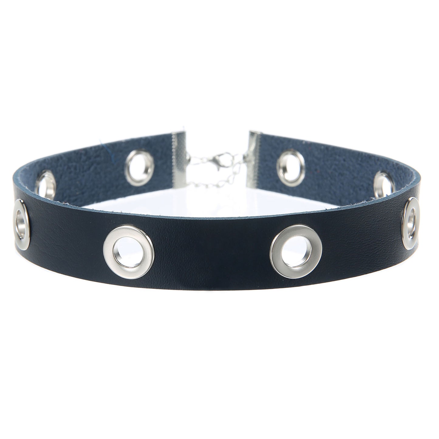 Punk Hollow Breathable Leather Choker - Deep Blue - Punk Lovers
