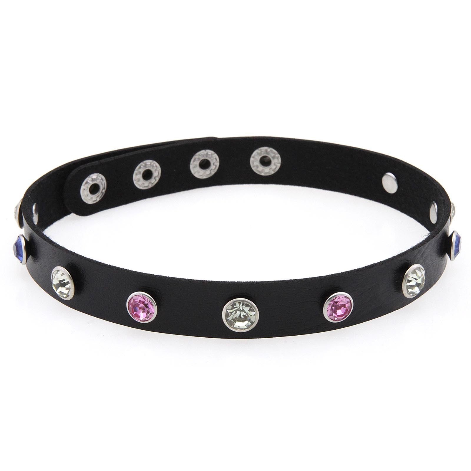 Punk Rivet Leather Choker - 黑色
