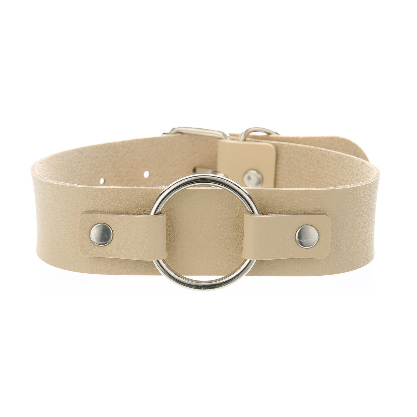 Punk Lovers Punk Leather Choker Necklace in Skin Tone