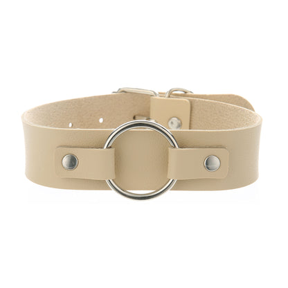 Punk Lovers Punk Leather Choker Necklace in Skin Tone