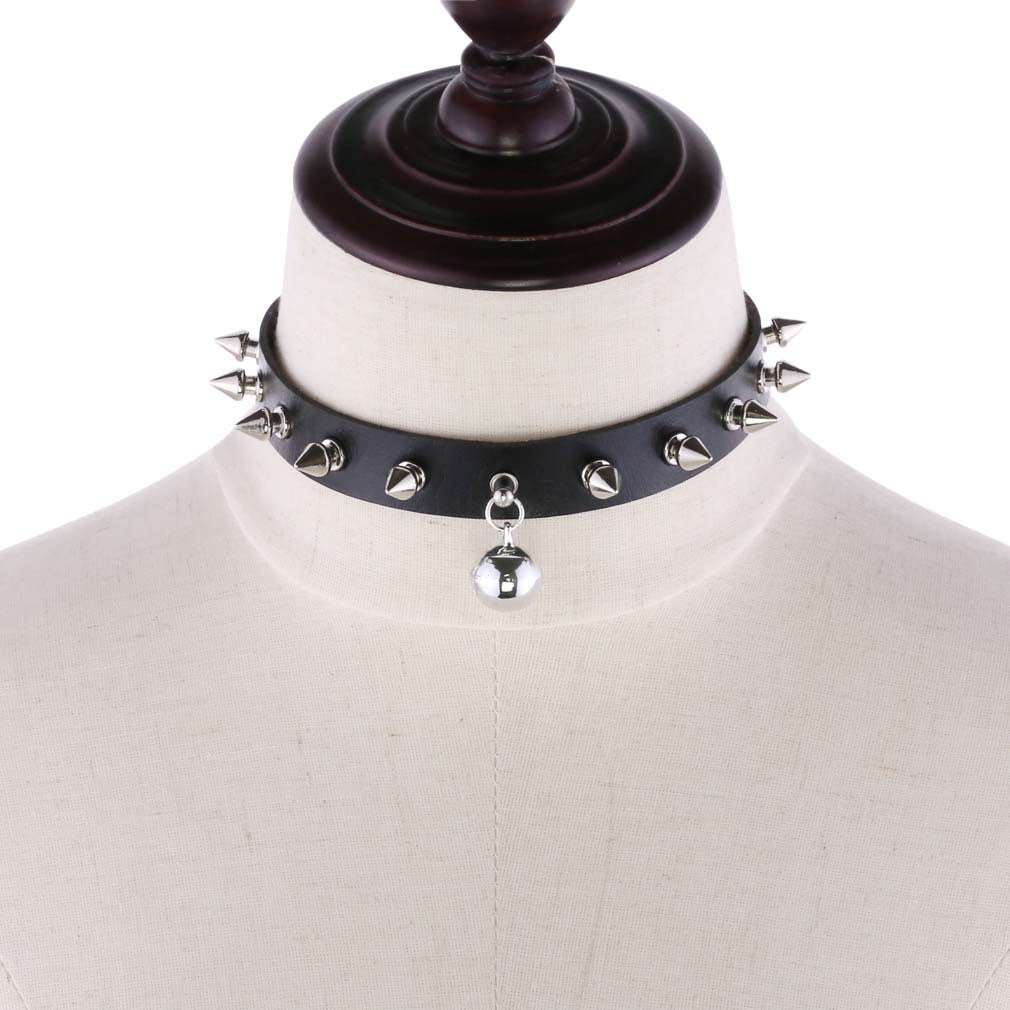 Punk Rock Triple Ring Leather Choker - Black | Punk Lovers