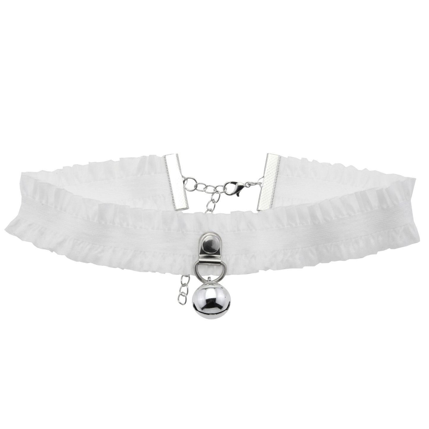 朋克爱好者蕾丝铃铛项链，时尚的珠宝饰品，细致的蕾丝设计配有铃铛装饰，适合个性穿搭