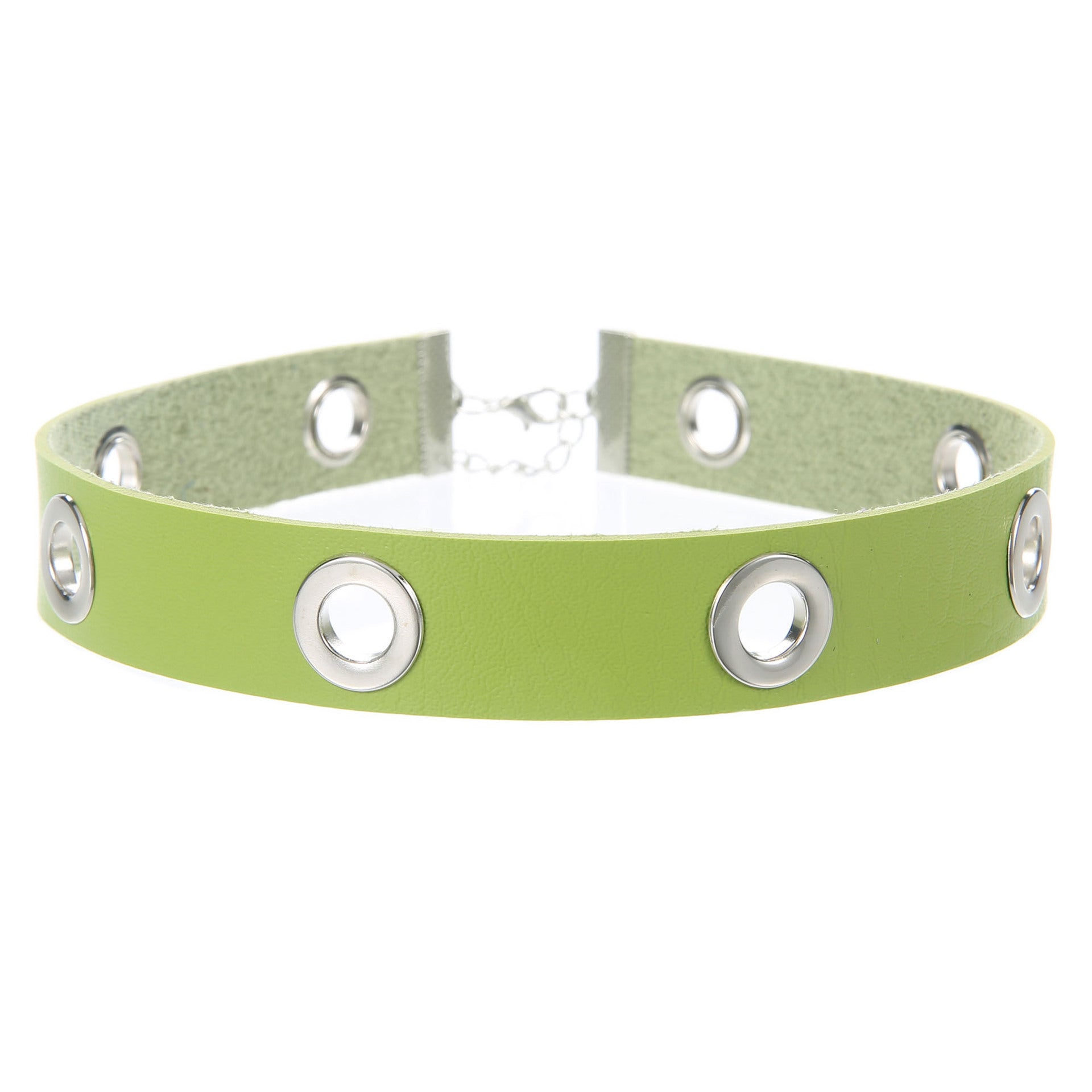Punk Hollow Breathable Leather Choker - Green - Punk Lovers