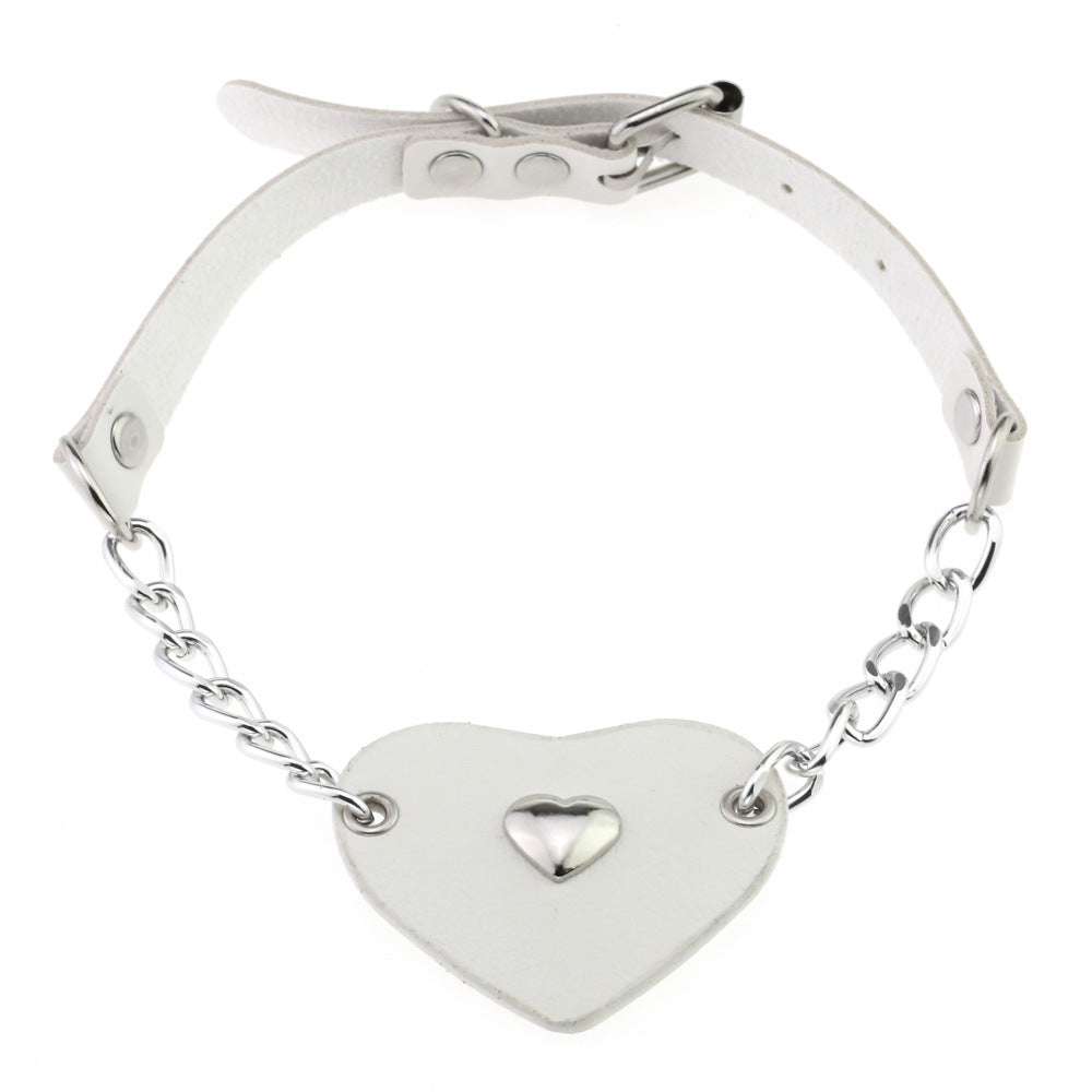 Punk Gothic Leather Choker Necklace - Orange | Punk Lovers