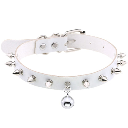 Punk Rock Triple Ring Leather Choker - Orange | Punk Lovers