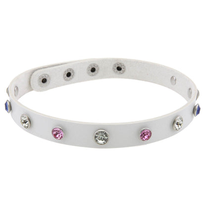 Punk Rivet Leather Choker - 白色