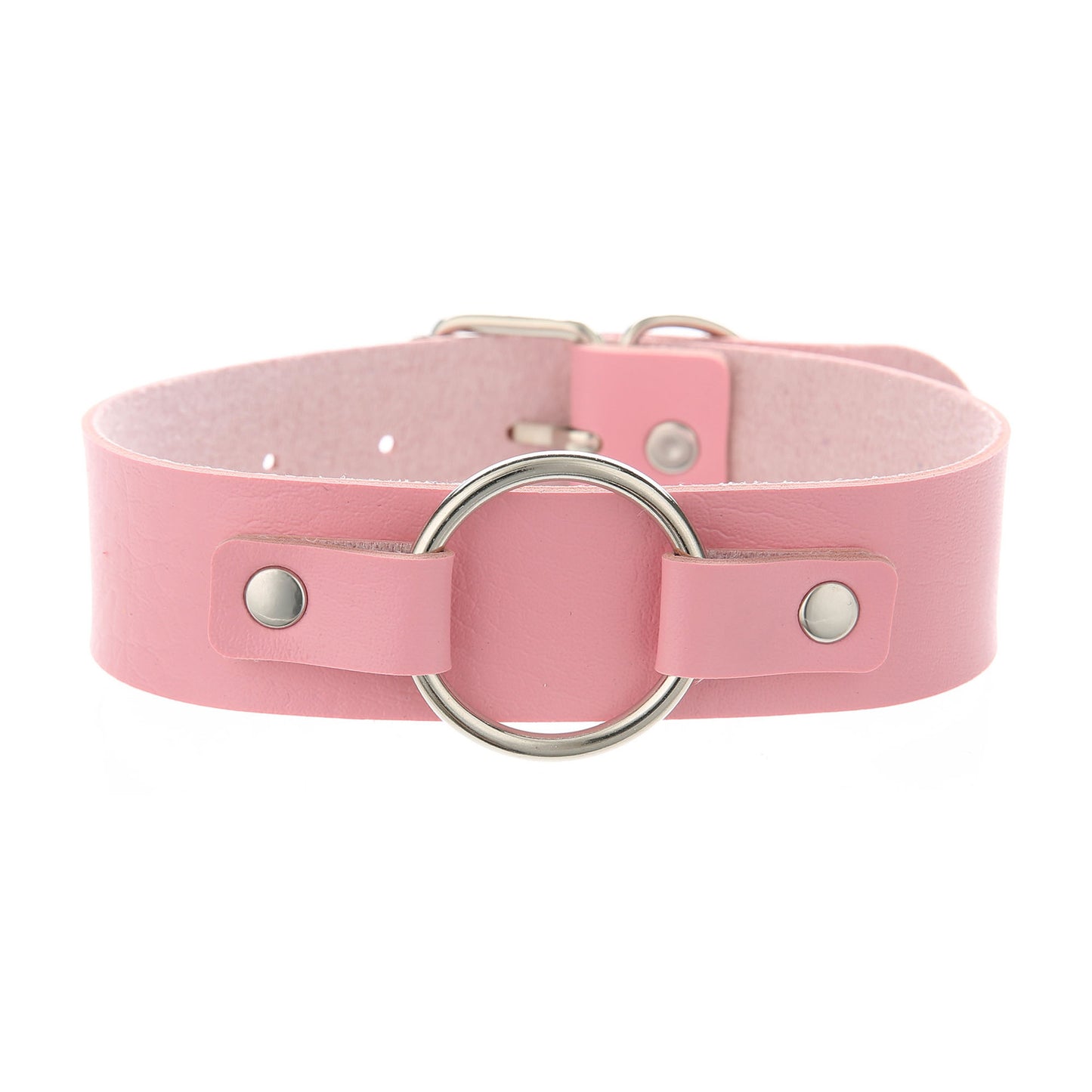 Punk Lovers Punk Leather Choker Necklace in Pink