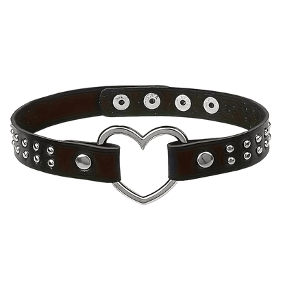 Punk Cat Heart Studded Collar