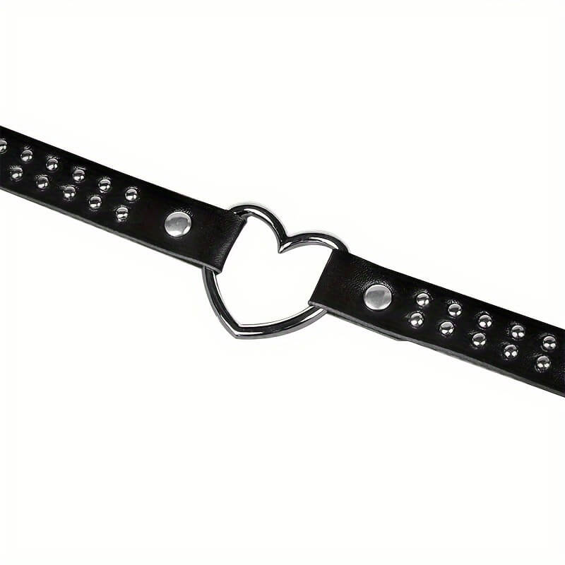 Punk Cat Heart Studded Collar