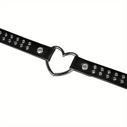 Punk Cat Heart Studded Collar