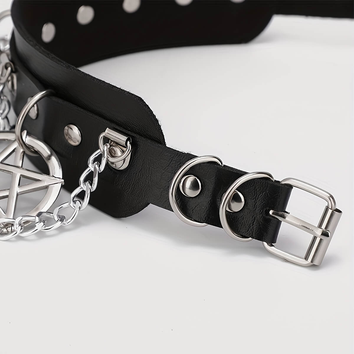 Punk Exaggerated Pentagram Chain Collar