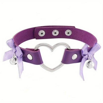 Punk Heart-shaped Bow Choker