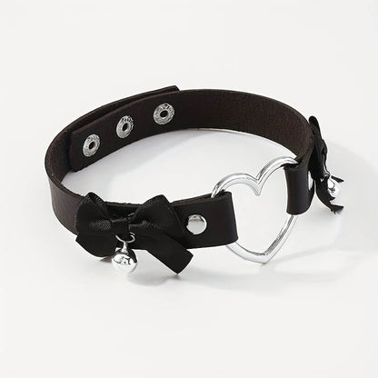 Punk Heart-shaped Bow Choker