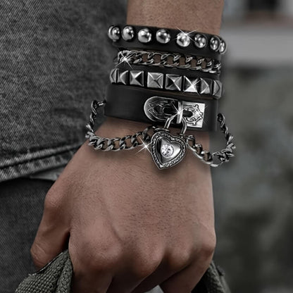 Punk Love Heart Chian Bracelets - Punk Lovers