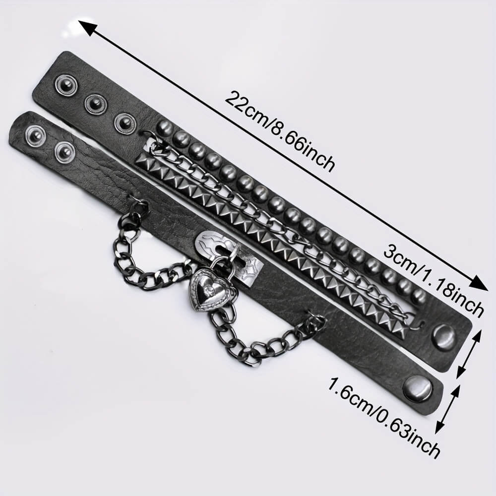 Punk Love Heart Chian Bracelets - Punk Lovers