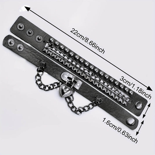 Punk Love Heart Chian Bracelets - Punk Lovers