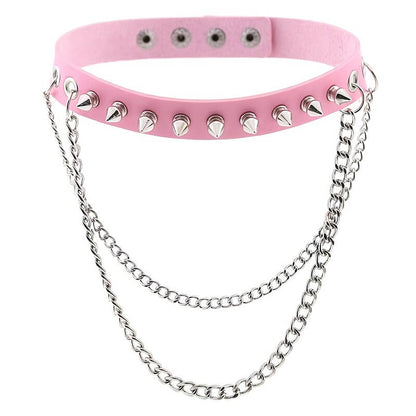 Punk Rivet Chain Collar