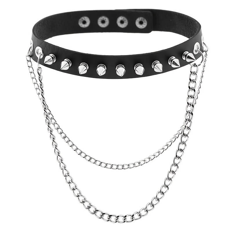 Punk Rivet Chain Collar