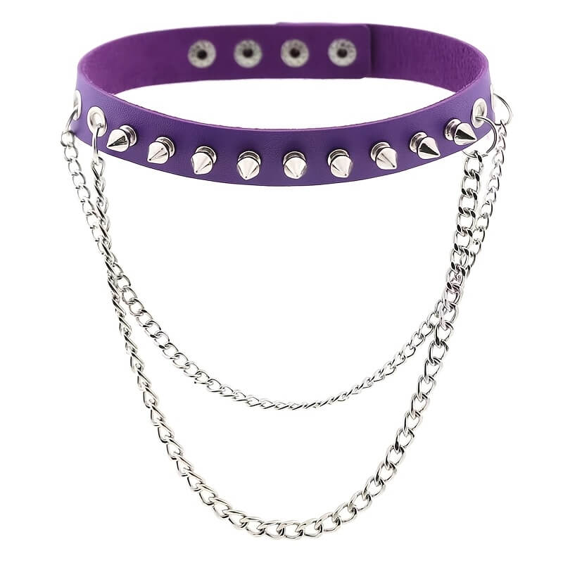 Punk Rivet Chain Collar