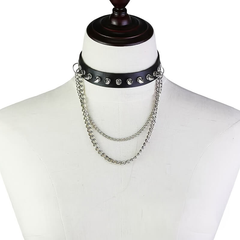 Punk Rivet Chain Collar