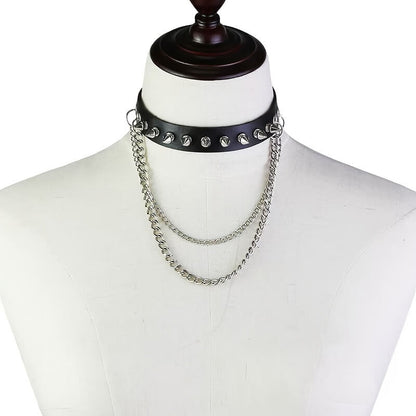 Punk Rivet Chain Collar