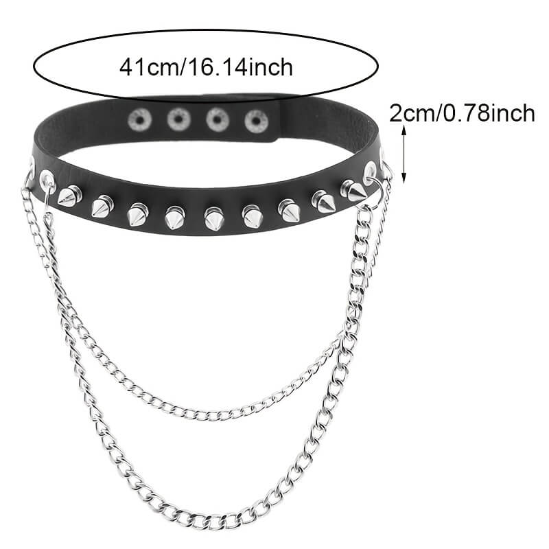 Punk Rivet Chain Collar