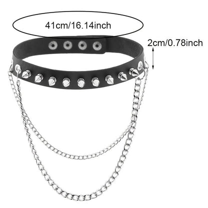Punk Rivet Chain Collar