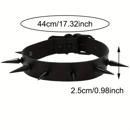 Punk Rivet Spike Collar