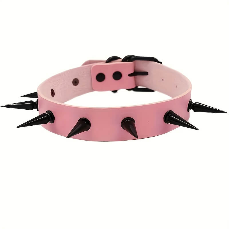 Punk Rivet Spike Collar