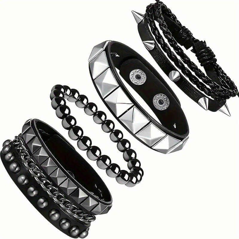 Punk Spiked Cube Chain Bracelet