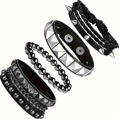 Punk Spiked Cube Chain Bracelet