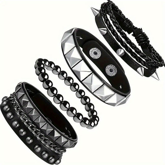 Punk Spiked Cube Chain Bracelet