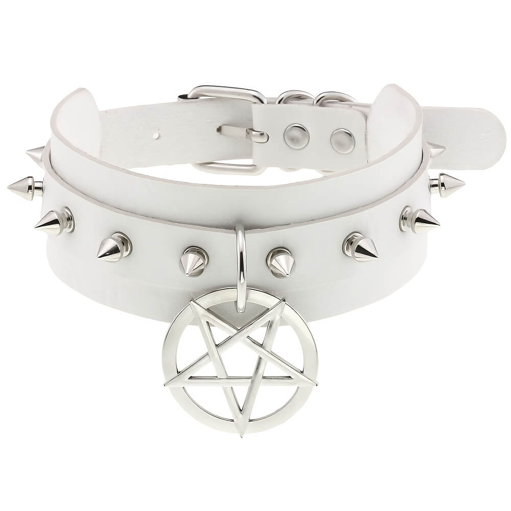 Punk Spikes and Pentagram Collar
