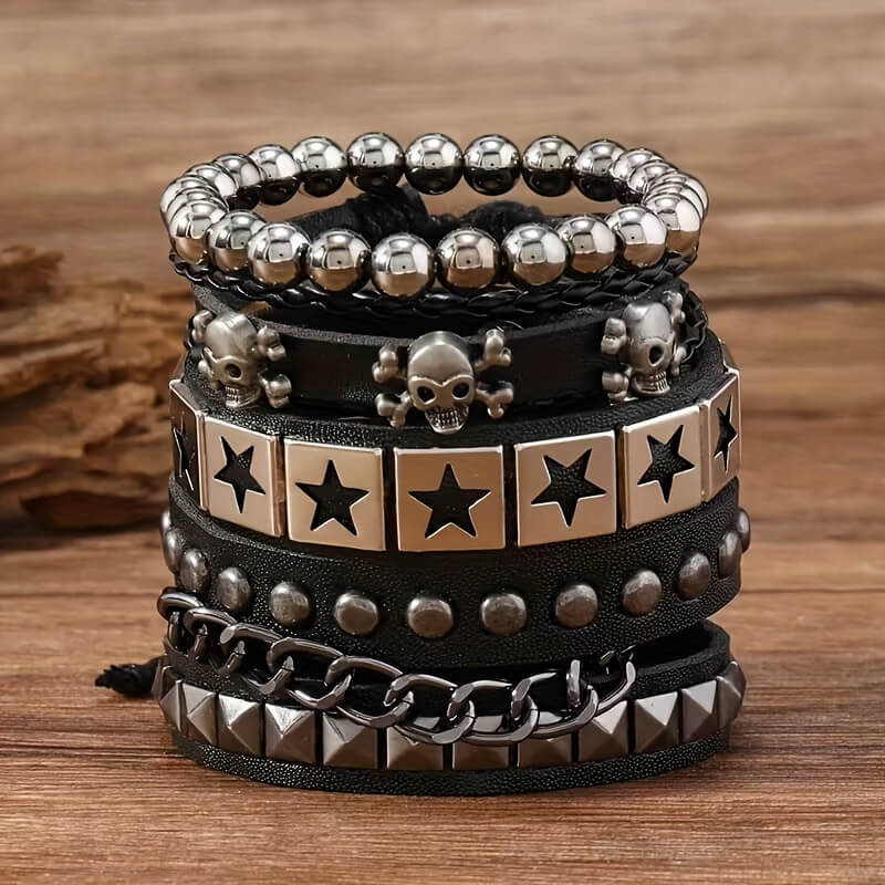 Punk Star Skull Chain Bracelet - Punk Lovers