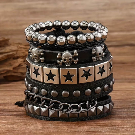 Punk Star Skull Chain Bracelet - Punk Lovers